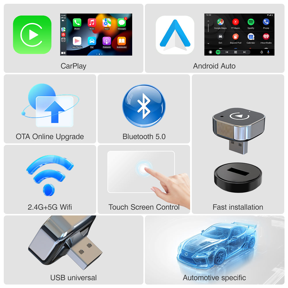 DriveLink – 2 in 1 Wireless CarPlay & Android Auto Adapter