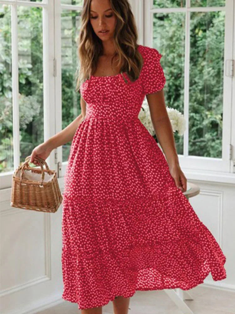 BelleCharm – Vintage Puff Sleeve Sundress