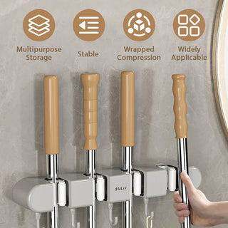 TidyGrip - Strong Mop Holder with Hooks
