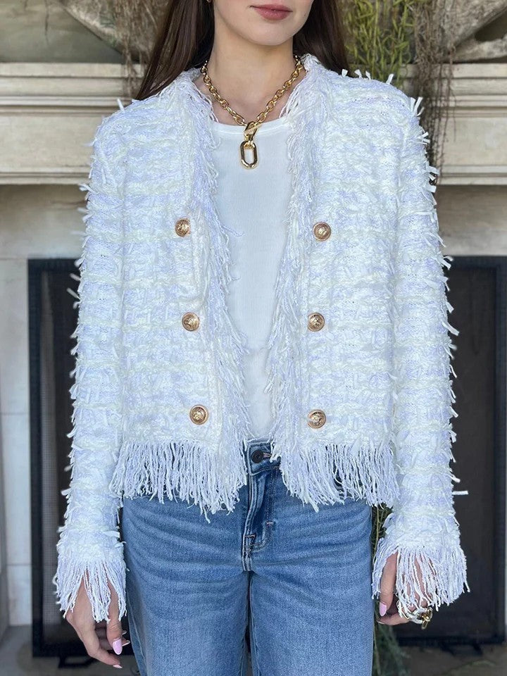 VeloraStyle – Tassel Button Women’s Short Coat