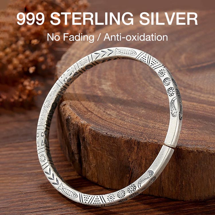 Kadayawan Festival Promotion -Products directly reduced by ₱200-Lucky vintage totem bracelet Bless Wealth and Auspicious Carving - Adjustable, Free box