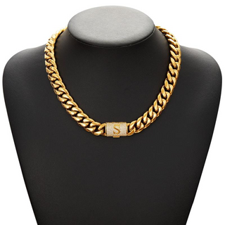 RoyalLink – Letter Pendant Cuban Chain