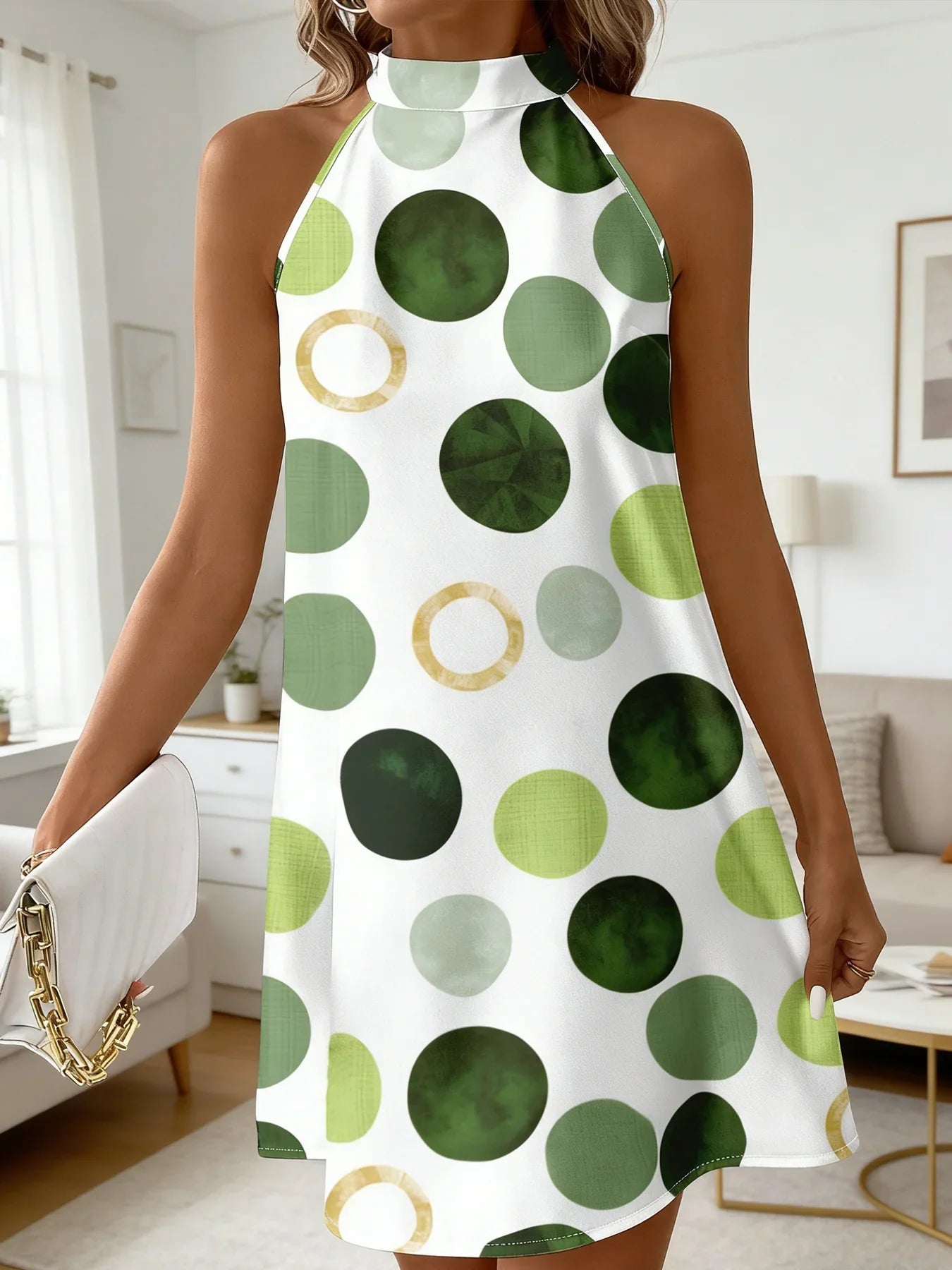 MuseCharm – Sleeveless Polka Dot Sundress
