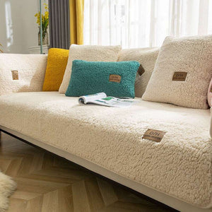 CozyFleece – Lamb Cashmere Plush Non-Slip Sofa Cover