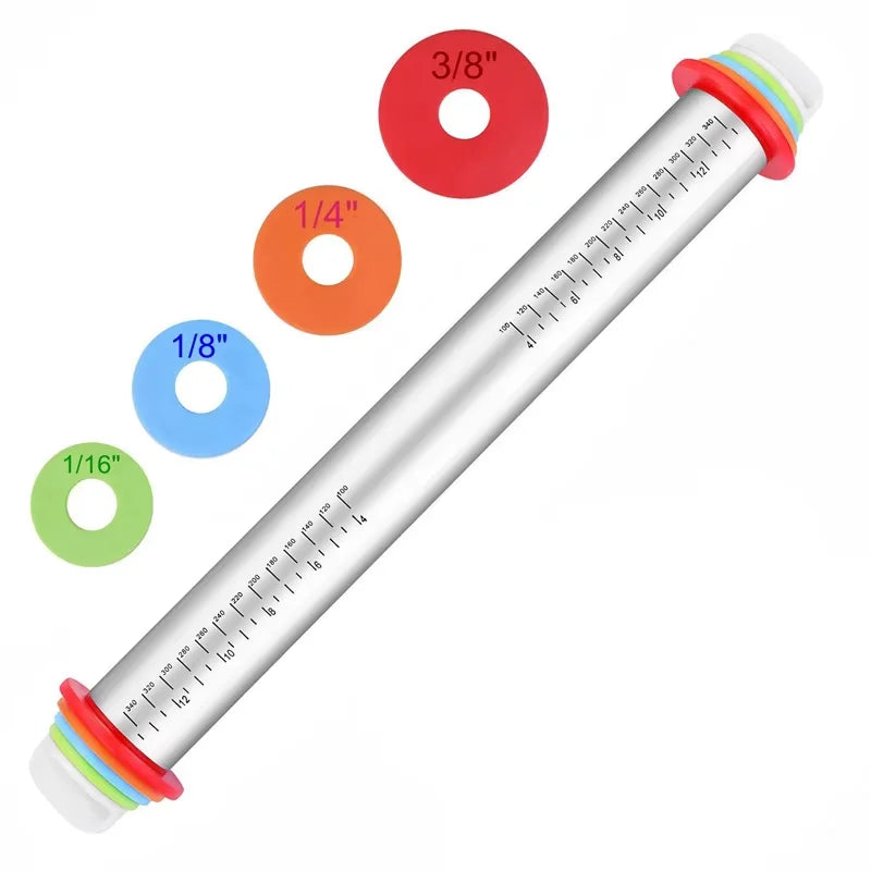 BakeFlex – Adjustable Rolling Pin Set with Silicone Baking Mat