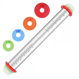 BakeFlex – Adjustable Rolling Pin Set with Silicone Baking Mat