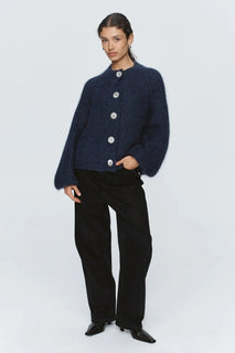 StyleNest – Casual Long Sleeve Navy Cardigan