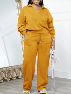 VeloraStyle – Long Sleeve Top with Elastic Pants Set