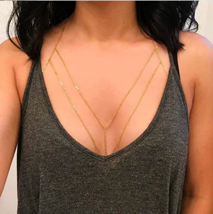 AuraChic – Statement Layered Chain Bra