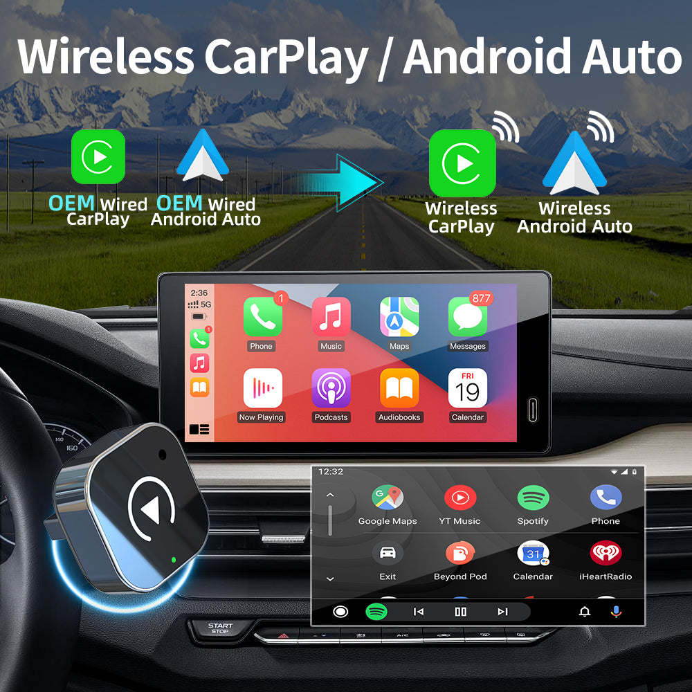 DriveLink – 2 in 1 Wireless CarPlay & Android Auto Adapter