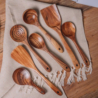 TeakCraft – Premium Wooden Utensil Set