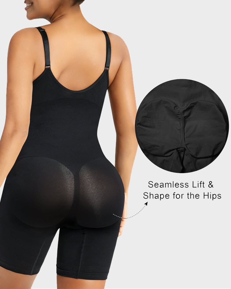 CurveLuxe – Tummy Control Zipper Bodysuit