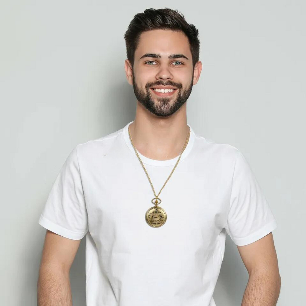 WatchAura - Gold Tone Pocketed Watch For Son