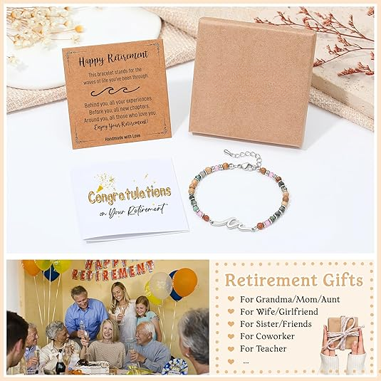 OceanGrace – Dainty Gemstone Wave Bracelet