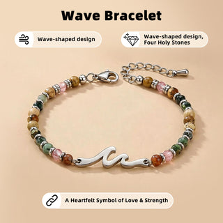 OceanGrace – Dainty Gemstone Wave Bracelet
