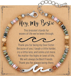 OceanGrace – Dainty Gemstone Wave Bracelet