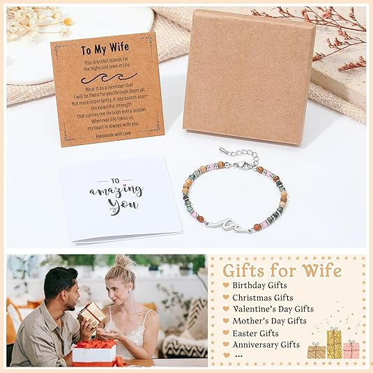 OceanGrace – Dainty Gemstone Wave Bracelet