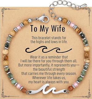OceanGrace – Dainty Gemstone Wave Bracelet