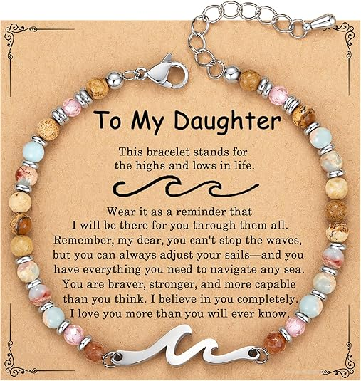 OceanGrace – Dainty Gemstone Wave Bracelet