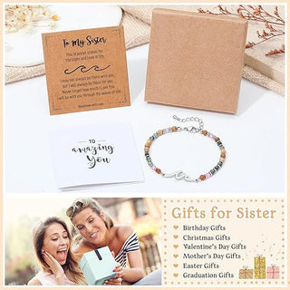 OceanGrace – Dainty Gemstone Wave Bracelet