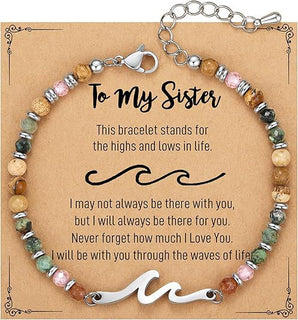 OceanGrace – Dainty Gemstone Wave Bracelet