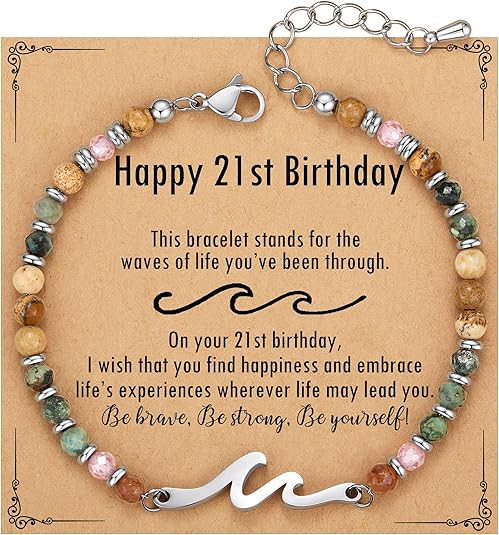 OceanGrace – Dainty Gemstone Wave Bracelet