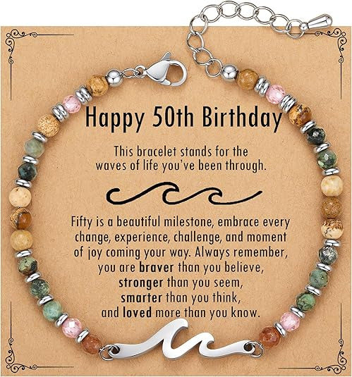 OceanGrace – Dainty Gemstone Wave Bracelet