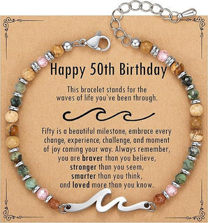 OceanGrace – Dainty Gemstone Wave Bracelet