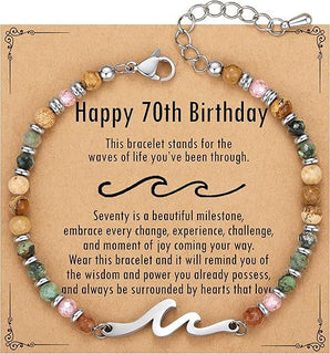 OceanGrace – Dainty Gemstone Wave Bracelet