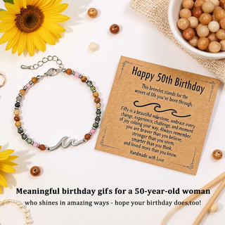 OceanGrace – Dainty Gemstone Wave Bracelet