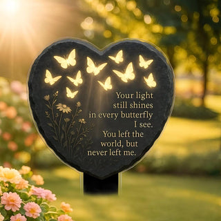 🔥Buy 2 Get 1 Free🦋💖 Unique Butterfly Heart-Shaped Floral Acrylic Outdoor Memorial Plaque