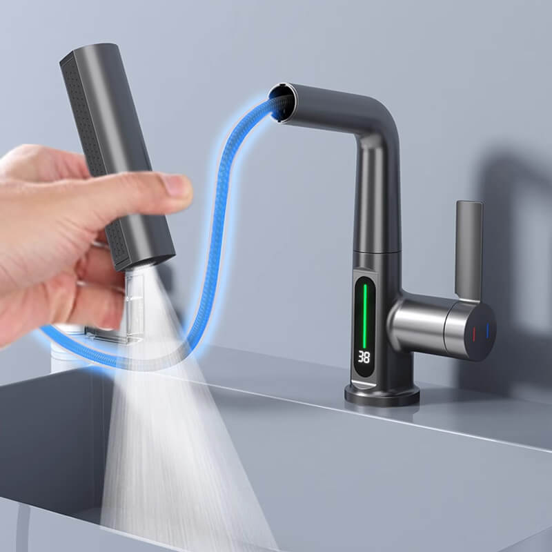 AuraStream – Pulling & Lifting Digital Display Faucet
