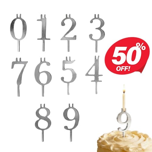 Reusable Number Birthday Candle Holder Set