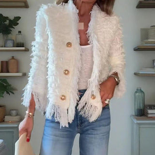 VeloraStyle – Tassel Button Women’s Short Coat