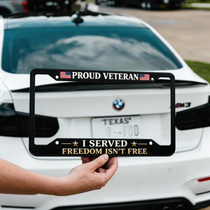 Veteran Metal License Plate Frame