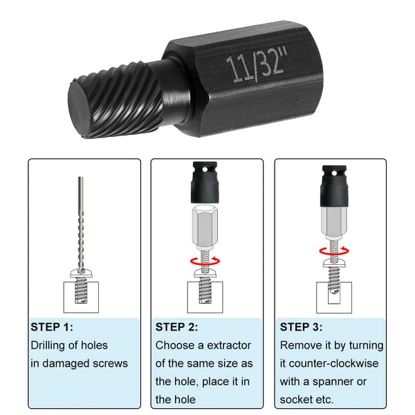 TorqueOut – Professional Broken Bolt Extractor Set - 10-Piece Screw Extractor Kit