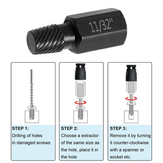 TorqueOut – Professional Broken Bolt Extractor Set - 10-Piece Screw Extractor Kit