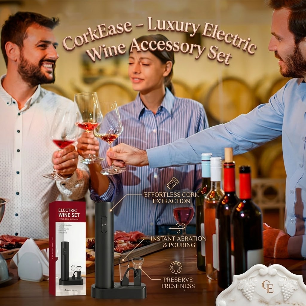 CorkEase – Luxury Electric Wine Accessory Set