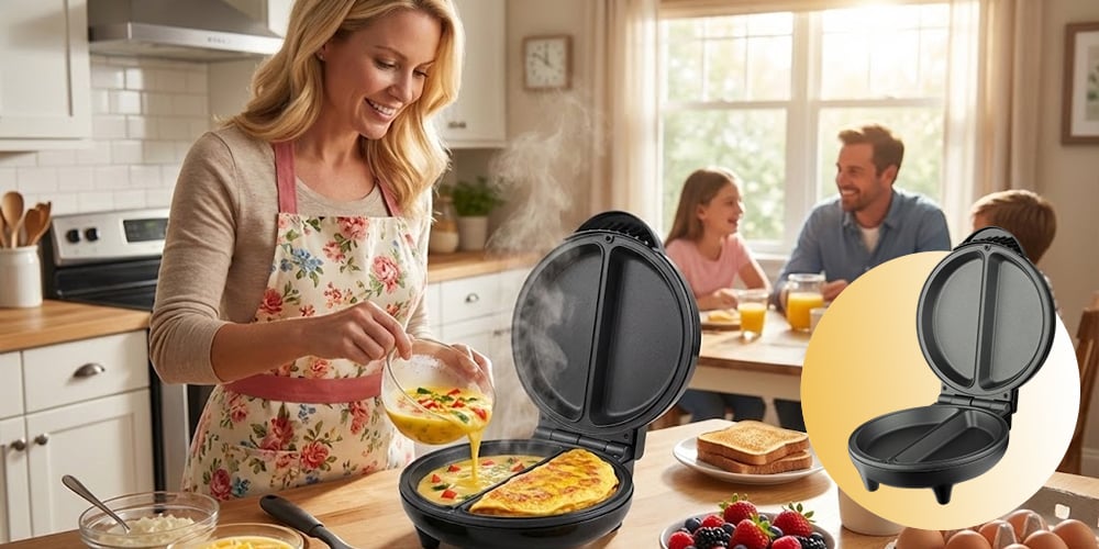 EggFusion - Double-Sided Omelette Cooker – Fluffy Results, Zero Flipping