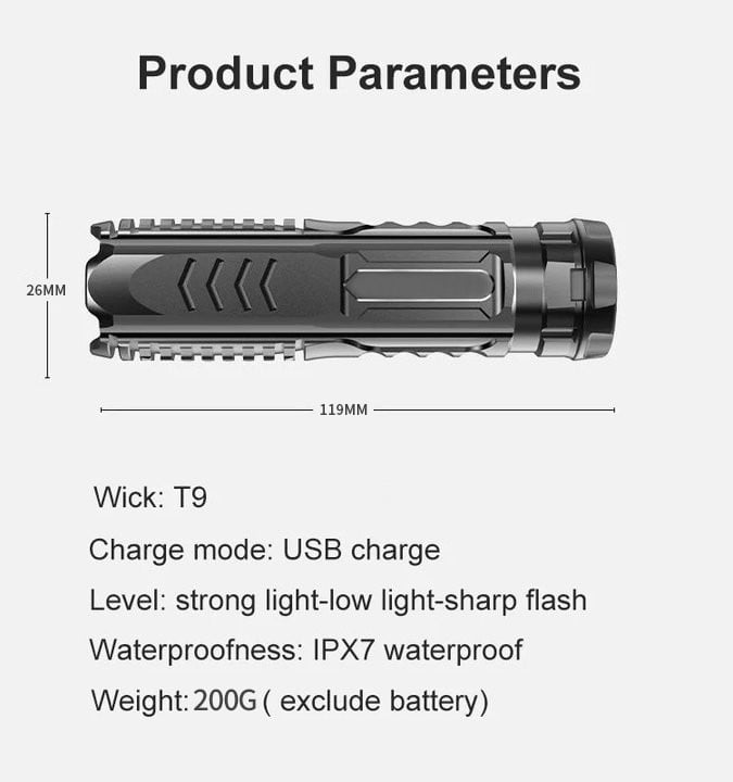 BrightForce – Multifunctional Rechargeable LED Flashlight