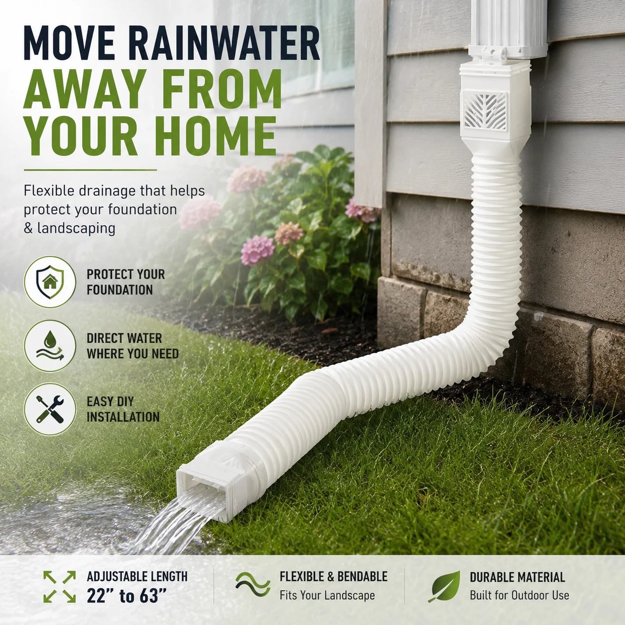 RainGuard – Flexible Downspout Extension Kit