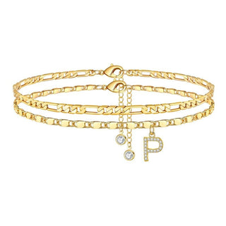 ShineScript – Layered Anklet Bracelets with Letters