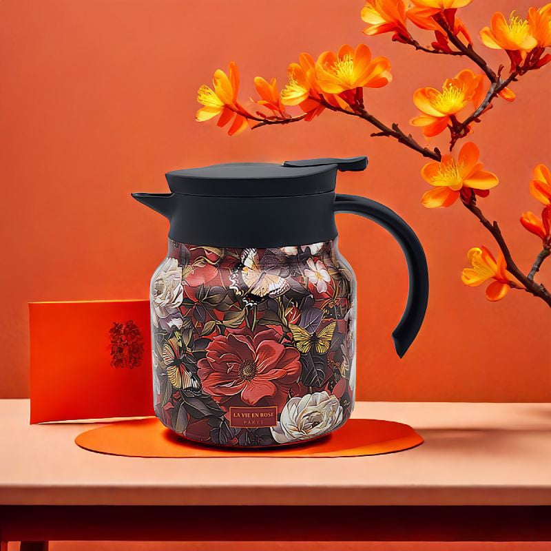 TeaBlossom – Vintage Floral Pattern Thermos with Infuser