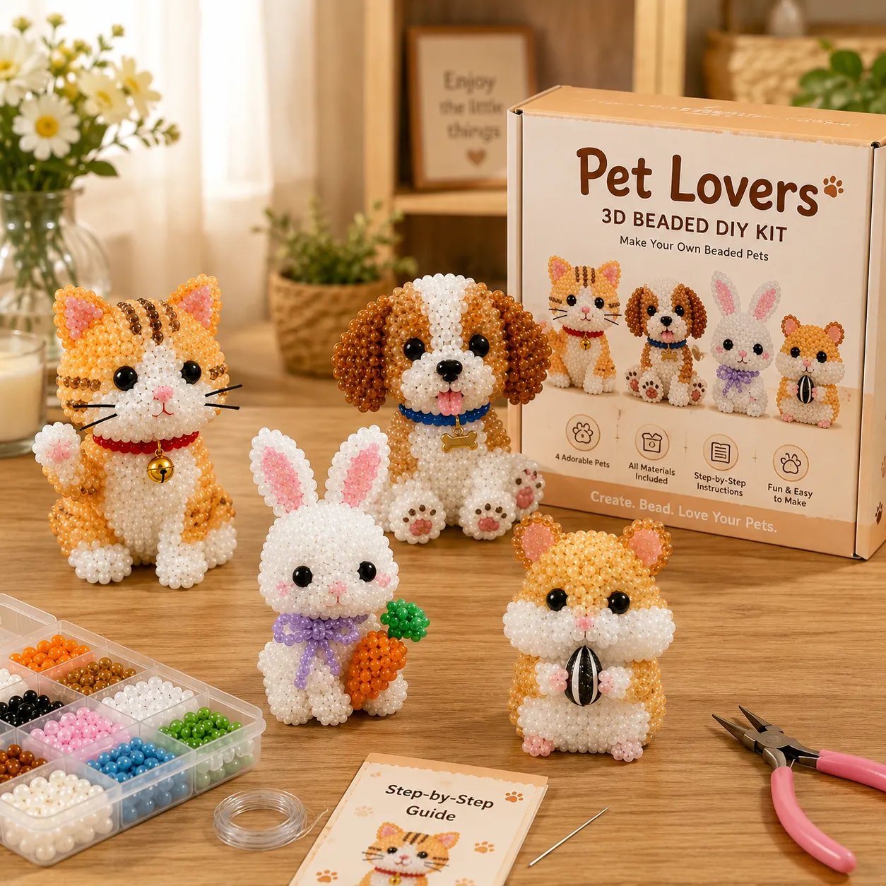 🔥Last Day 49% OFF -  2026 Noticeablek®🧵✨ Tiny 3D Beaded Animal DIY Kit