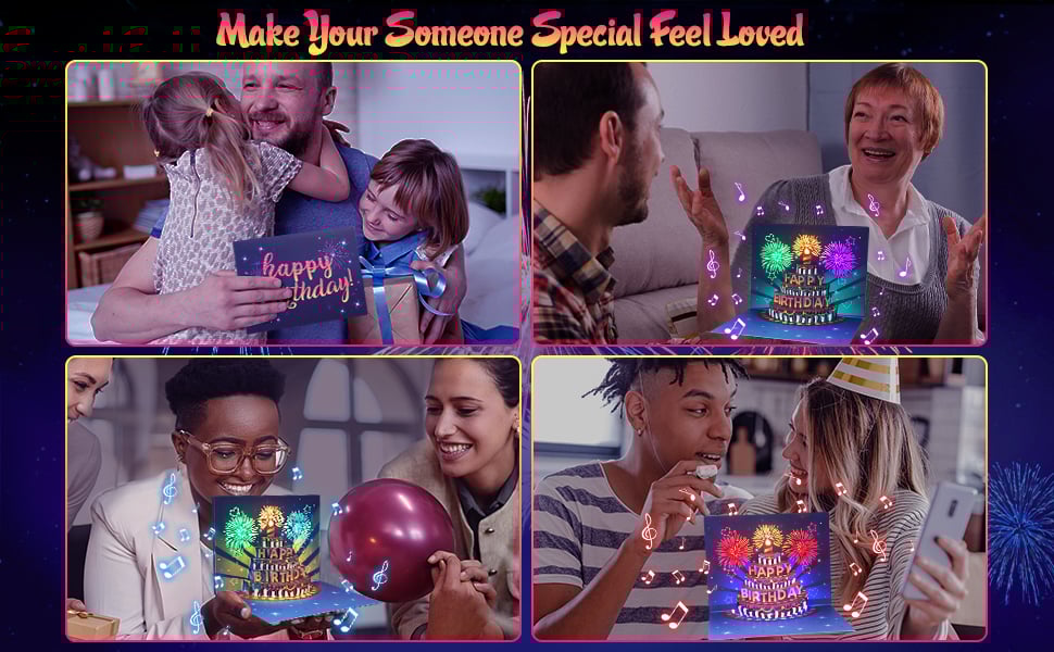 JoyBurst - Interactive Light-Up Birthday Pop-Up Card