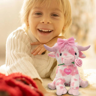 FluffyMoo – Cute Pink Cow Plush Doll