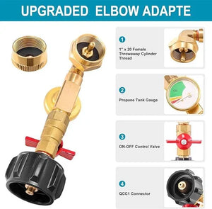 GaugeFlex - Ultimate Propane Elbow Adapter with Tank Gauge