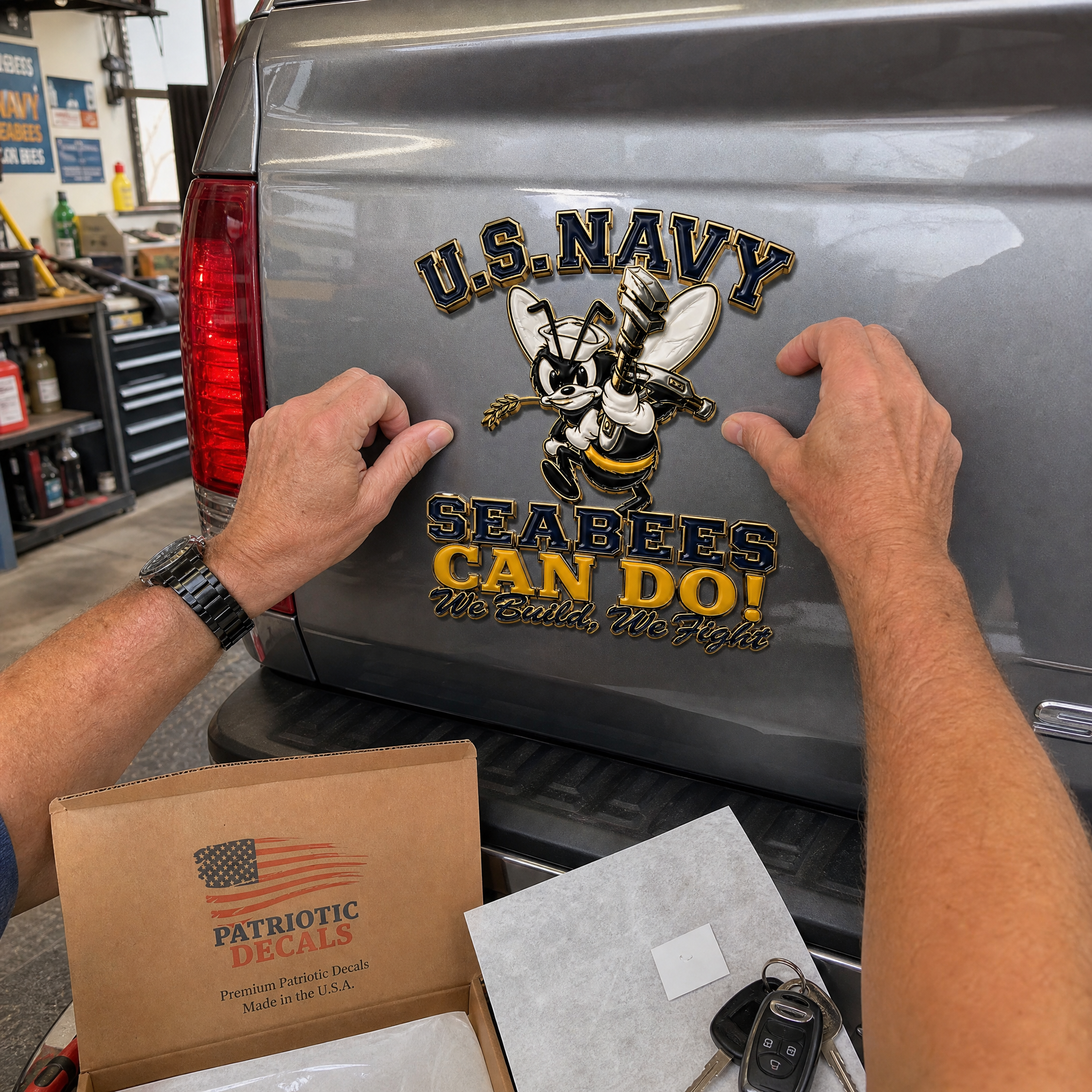 🐝 Last Day Promo: 49% OFF 🛠️U.S. Navy Seabees Veteran Pride CAN DO! Metal Car Emblem🔥Buy 2 Free Shipping Today✈️
