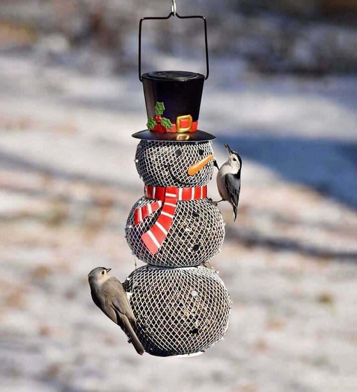 WinterBright Feeder | Solar Snowman Bird Feeder