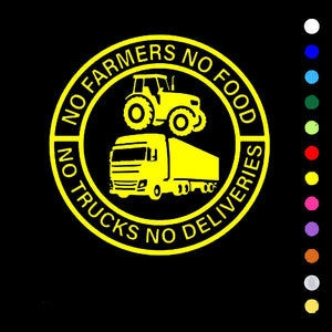 🎅Christmas Sale 49% Off💕🔥No Farmers No Food No Trucks No Deliveries Vinyl Sticker – 140mm Decal